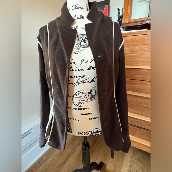 Dark brown Skunkfunk button up wool blend jacket with belt size 5 (L) - Picture 9 of 16